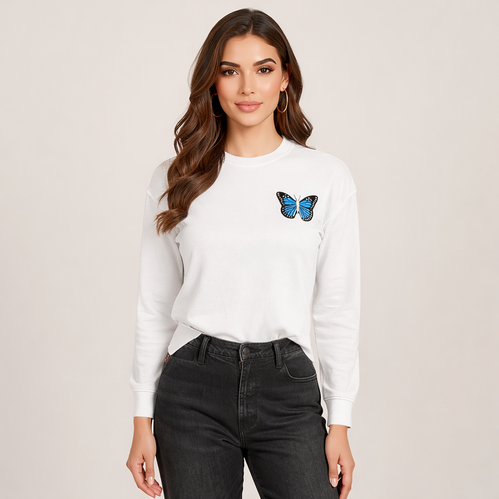 Butterfly Thread – Embroidered Crewneck