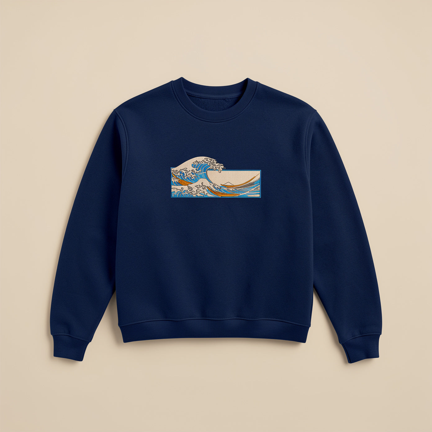 Wave Embroidered Crewneck