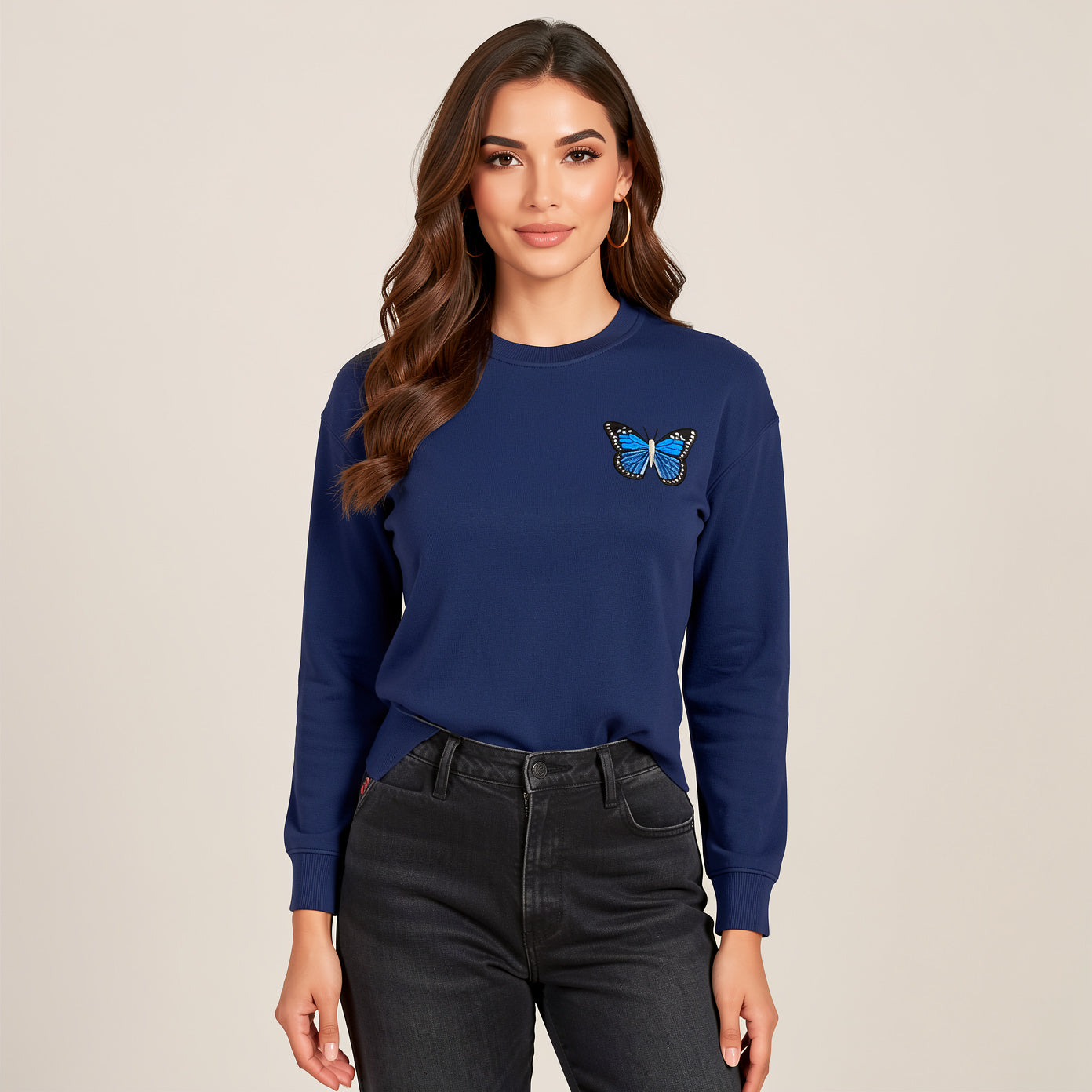 Butterfly Thread – Embroidered Crewneck